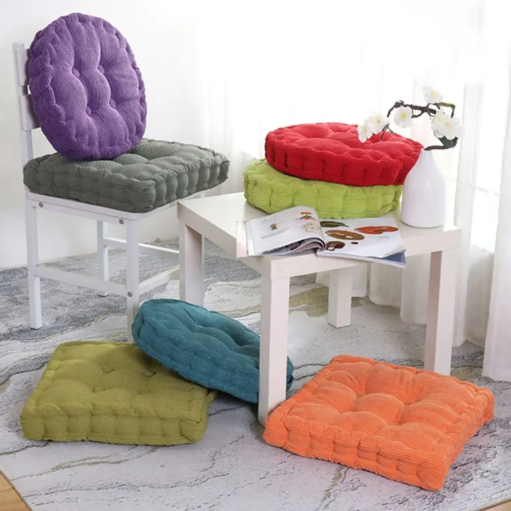 

Seating Pillow Square/Round Tufted Seat Cushion Thickened Soft Chair Mat 40cm Japanese Style Sofa Cushion Student