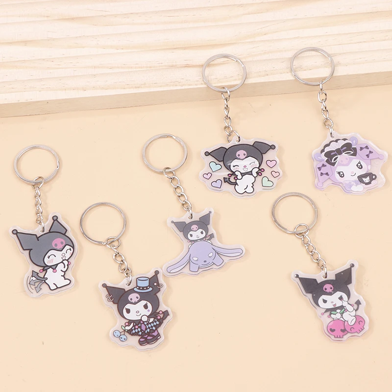 Sanrio Kuromi Saco De Acrílico Pingente, Presente De Aniversário, Casal Chaveiro, Anime Periférico, Bonito Dos Desenhos Animados Kawaii, DIY Acessórios