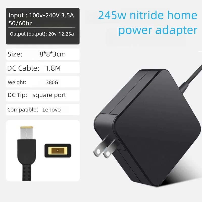245W Gan Power Adapter Laptop Charger For Lenovo Legion R7000P Y700P ThinkBook 14P 16P R9000X R9000P Y9000P Computer Charger