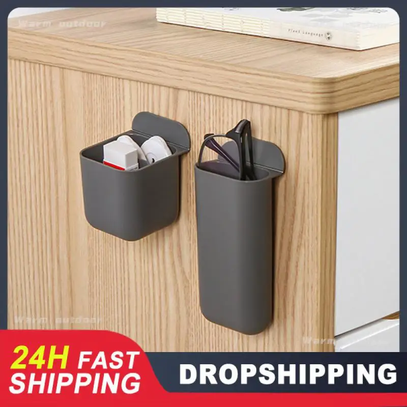 Tilt Angle Sticky Storage Box Wall-mounted Storage Pen Container Compartment Storage Desktop Storage Storage Box Home Furnishing