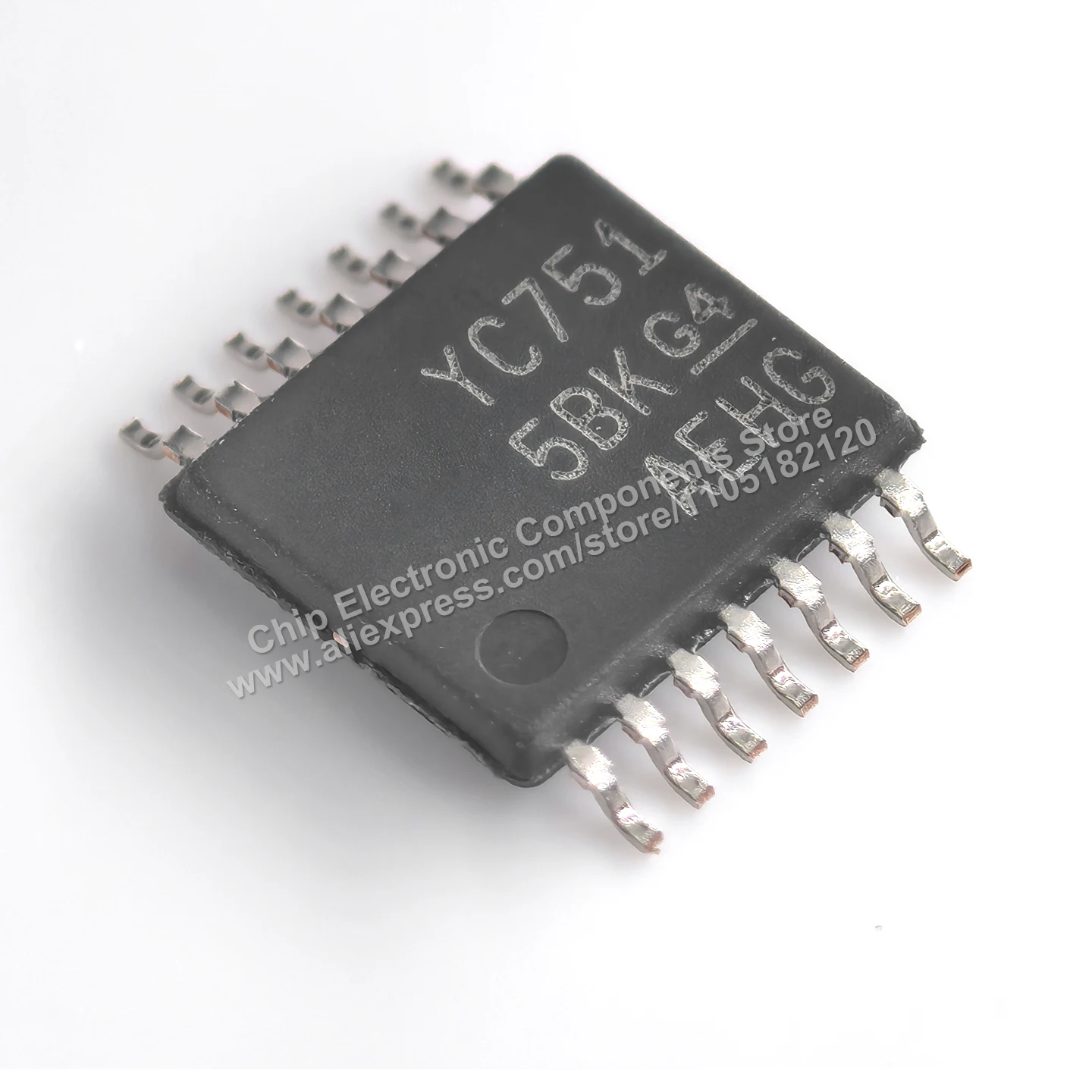 （2 PCS）Original IC TS3A4751PWR YC751 marking, 4-channel SPST analog switch chip, TSSOP-14