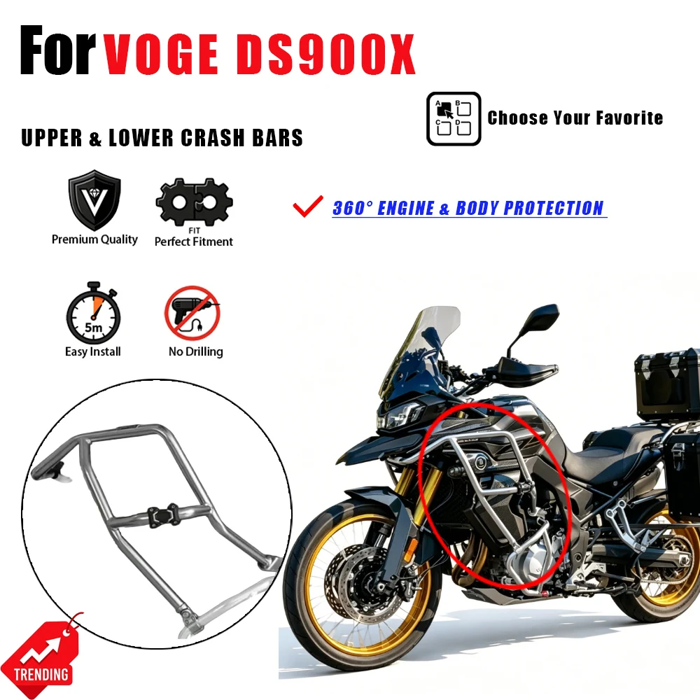 Barras Protectoras Superiores e Inferiores para Motocicleta Voge DS900X, Defensa de Motor, Protector Anticaídas, Accesorios para Moto