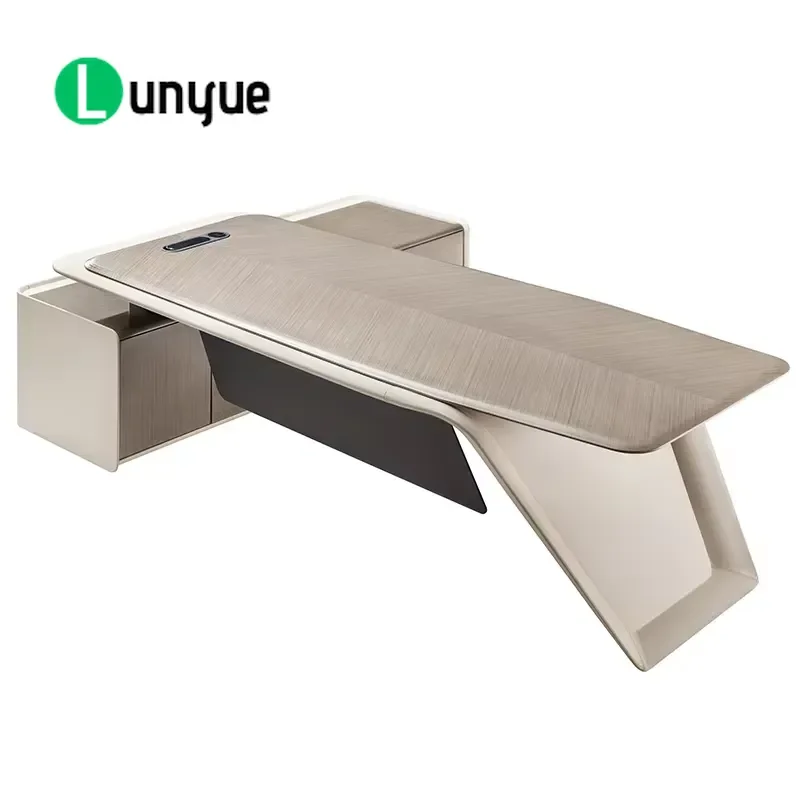 Modern Luxury L-Shaped Wooden Desk for CEO   Manager Office Furniture Administrative Workstation Durable Executive Table
