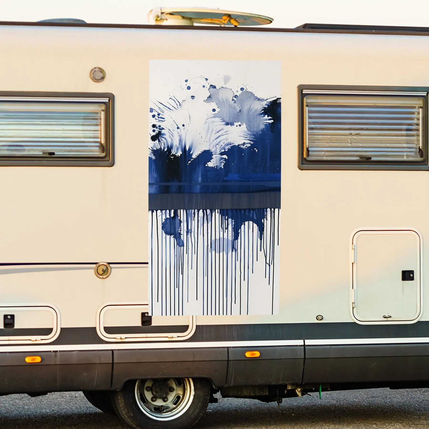 

Dripping Paint and Lines Car Sticker,Vinyl decal on the side of the motor home, waterproof self-adhesive vinyl sticker on the si