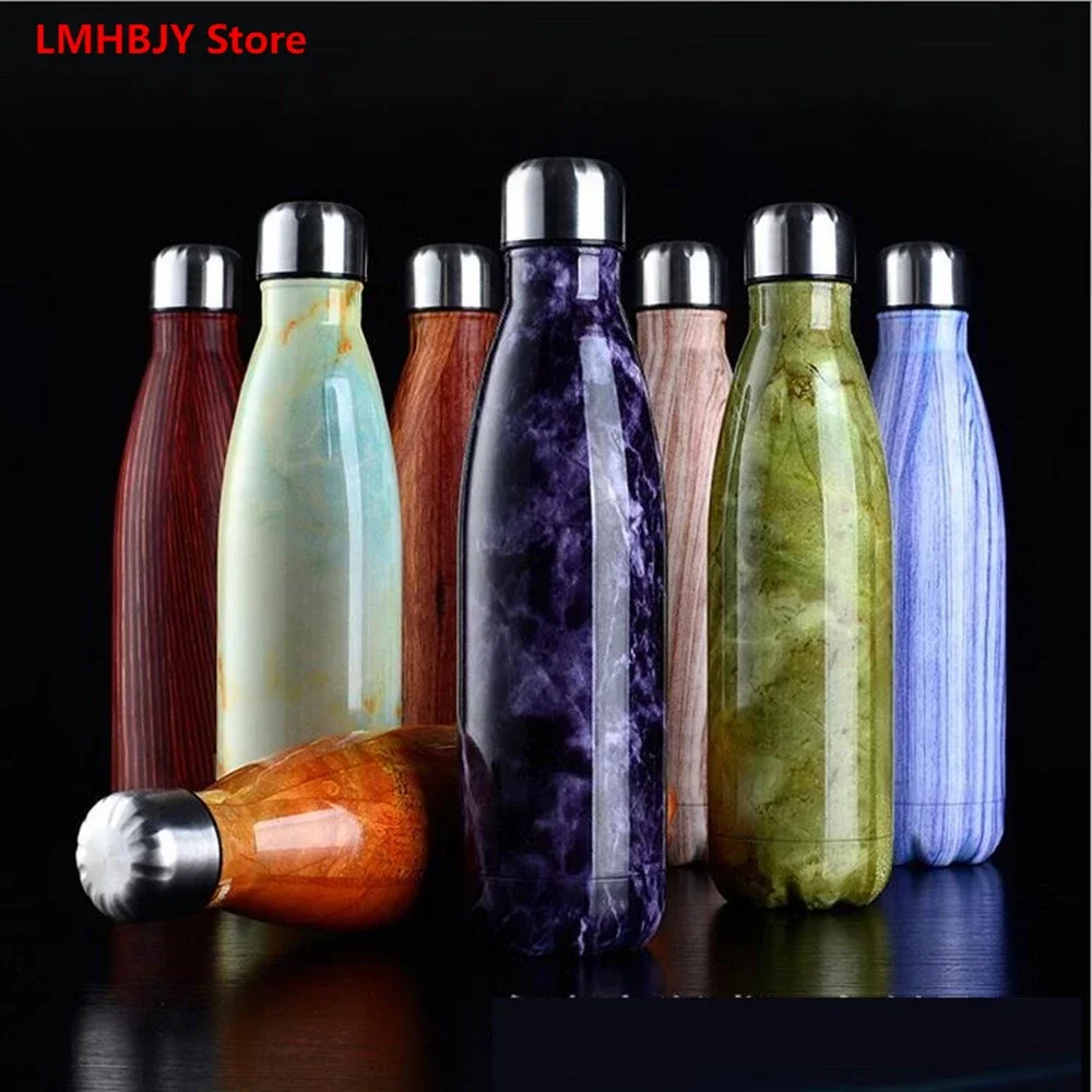 LMHBJY 500/1000ml Double-Wall Insulated Vacuum Flask Stainless Steel Water Bottle Cola Water Beer Thermos for Sport Bottle