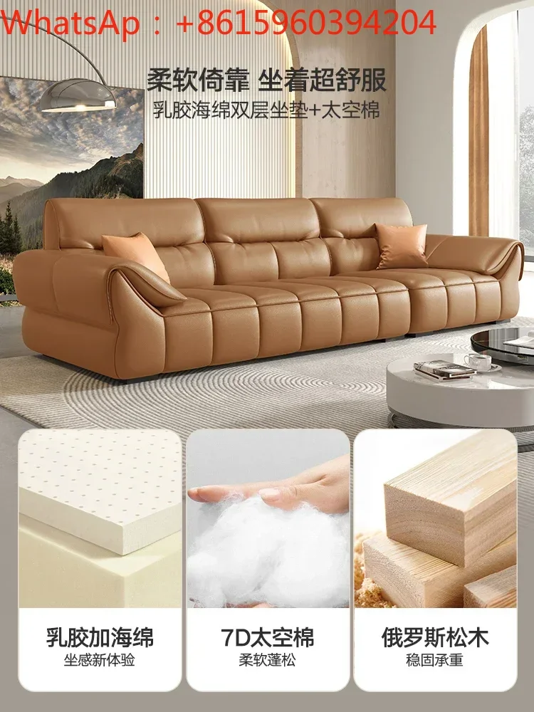 Genuine leather sofa, modern and minimalist living room combination, size unit, two person and three person seating,