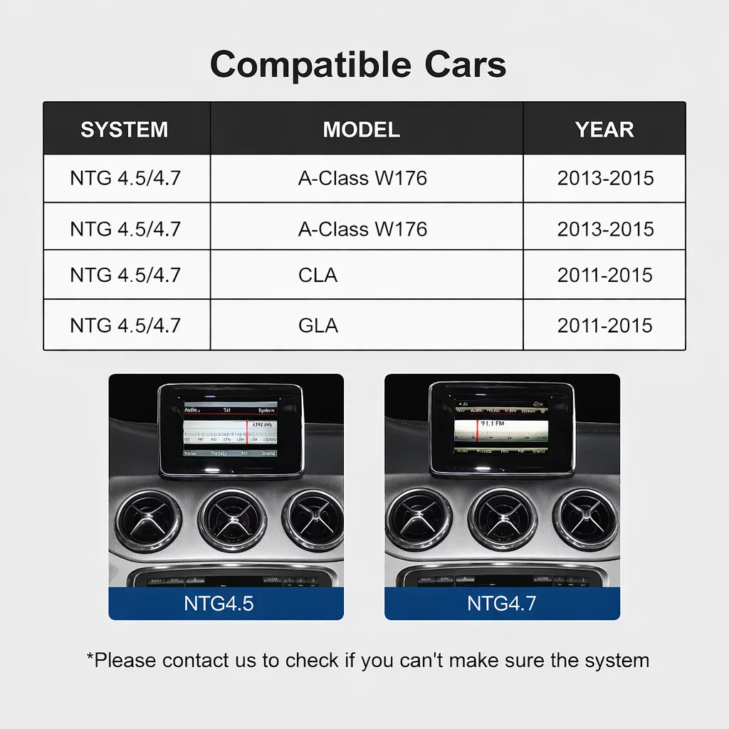 Draadloze CarPlay Android Auto Mirror Link GPS AirPlay decodermodule voor Mercedes Benz A-Klasse W176 CLA GLA NTG4.5 4.7 systeem