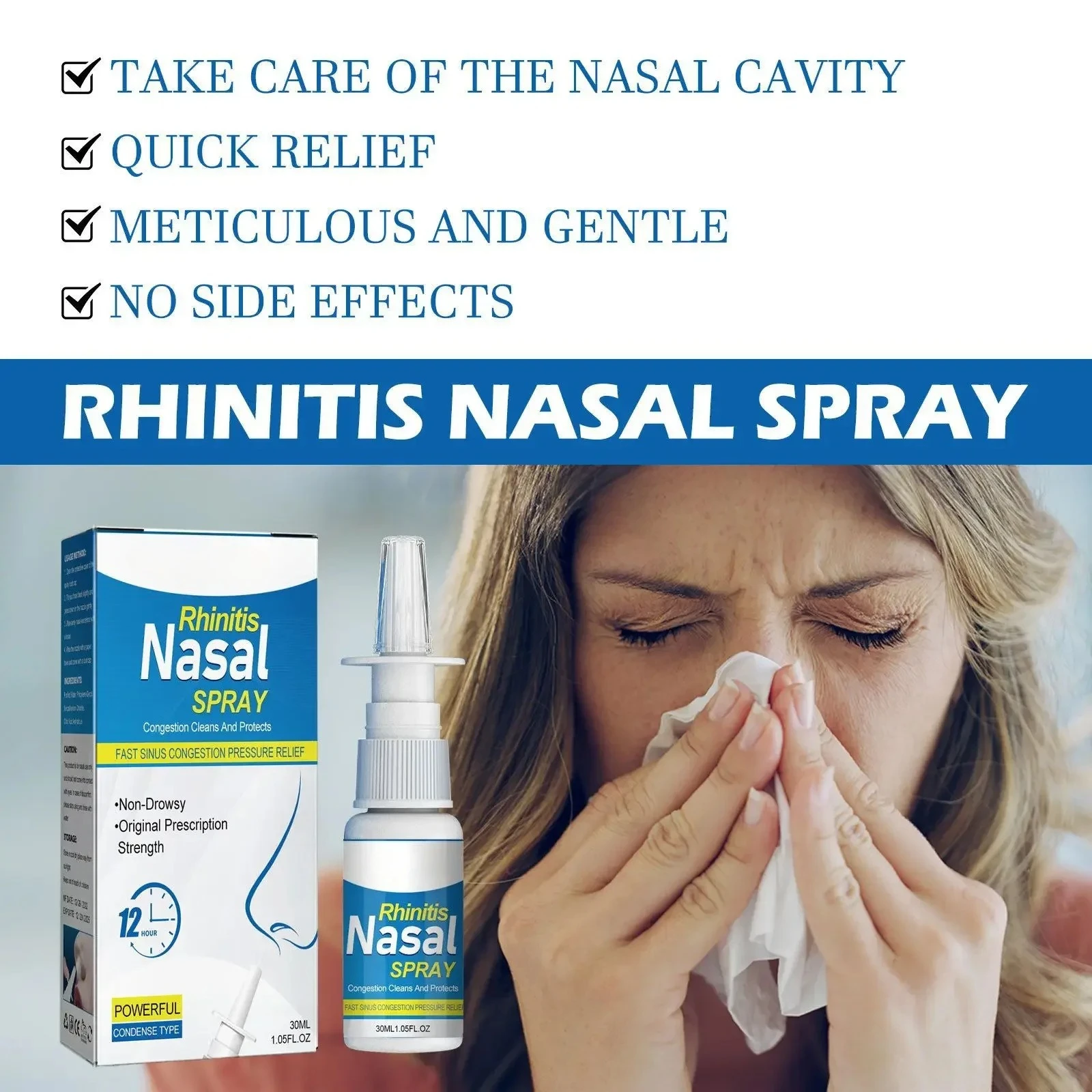 Rhinitis Nasal Spray Adults and Children Relieve Nasal Congestion and Discomfort Sneeze Nose Care Liquid Спрей Для Носа