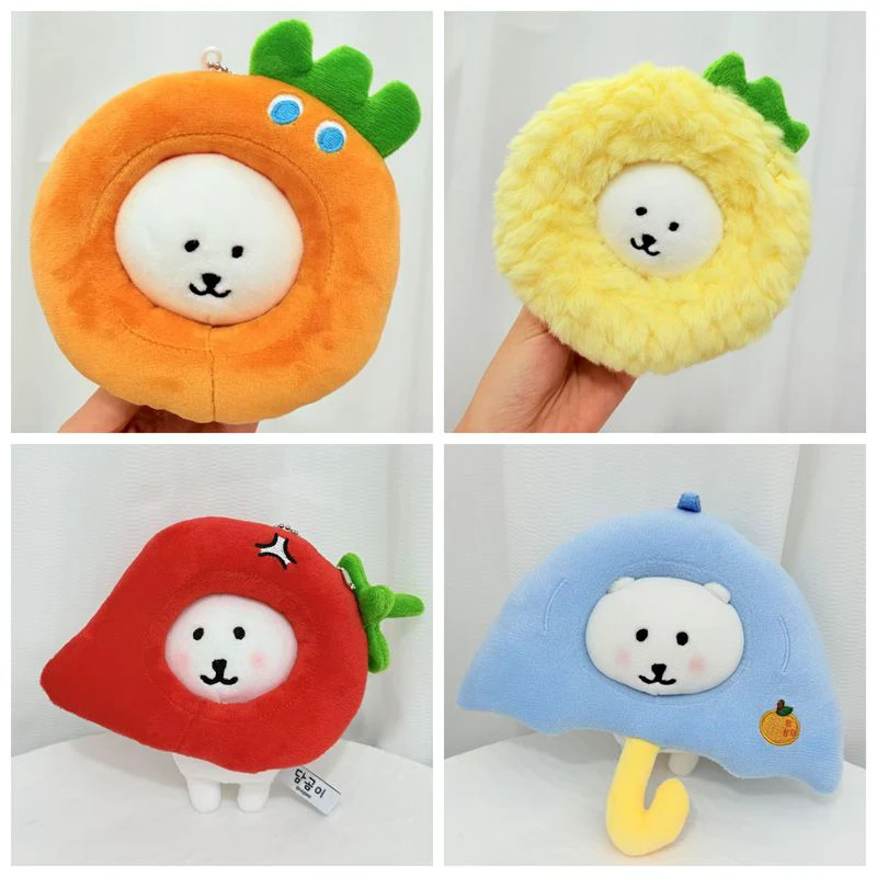 

10cm Kawaii Mini Idol Doll Clothes Cartoon Carrot Pineapple Umbrella Pepper Hat Headgear Plush Doll Clothes Accessories Gifts