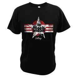 Summer streetwea The Clash Band Flag T-Shirt Punk Rock Band Men's T Shirt Cool Casual Summer Breathable 100% Cotton Top EU Size