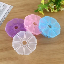 1PC Tablet Pill Medicine Box Container Plastic Round Clear Case Screws Nut Pills Drill Bits Jewelry Beads Spare Part Organizer