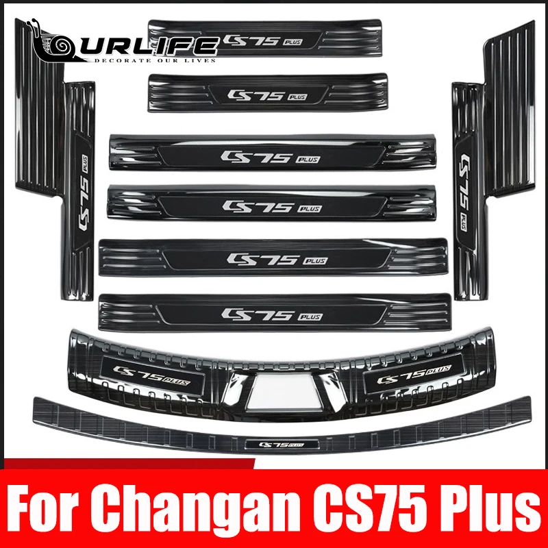 

For Changan cs75 plus 2020 2021 2022 stainless steel Rear Bumper Car door cover inside and outside door sill plate Car styling