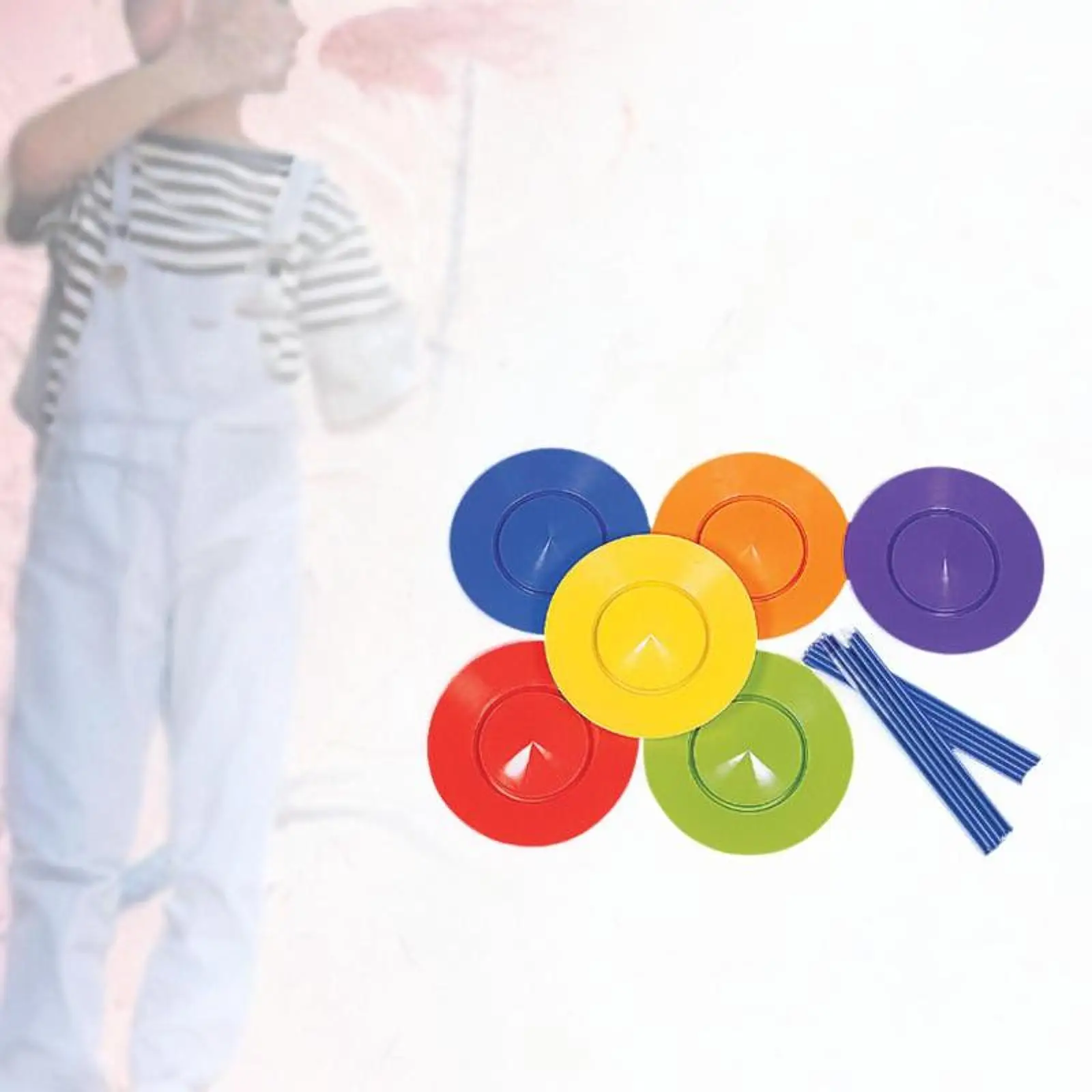 6x مجموعة شعوذة لعبة خارجية لعبة البهلوانية القرص الدوار للأطفال والكبار والأصدقاء #3