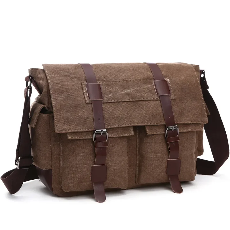 

Canvas Travel Bag Men's Casual Outdoor Shoulder Bag Work Travel Crossbody Briefcase Delivery