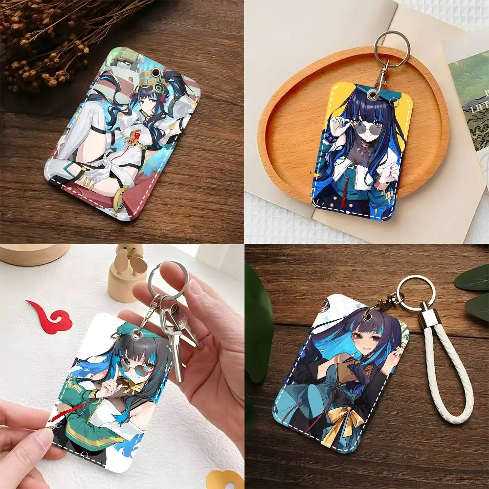1 unidade Porta-Cartões de Couro com Chaveiro, Estilo Tlaloc Fate Grand Order, para Cartão de Acesso