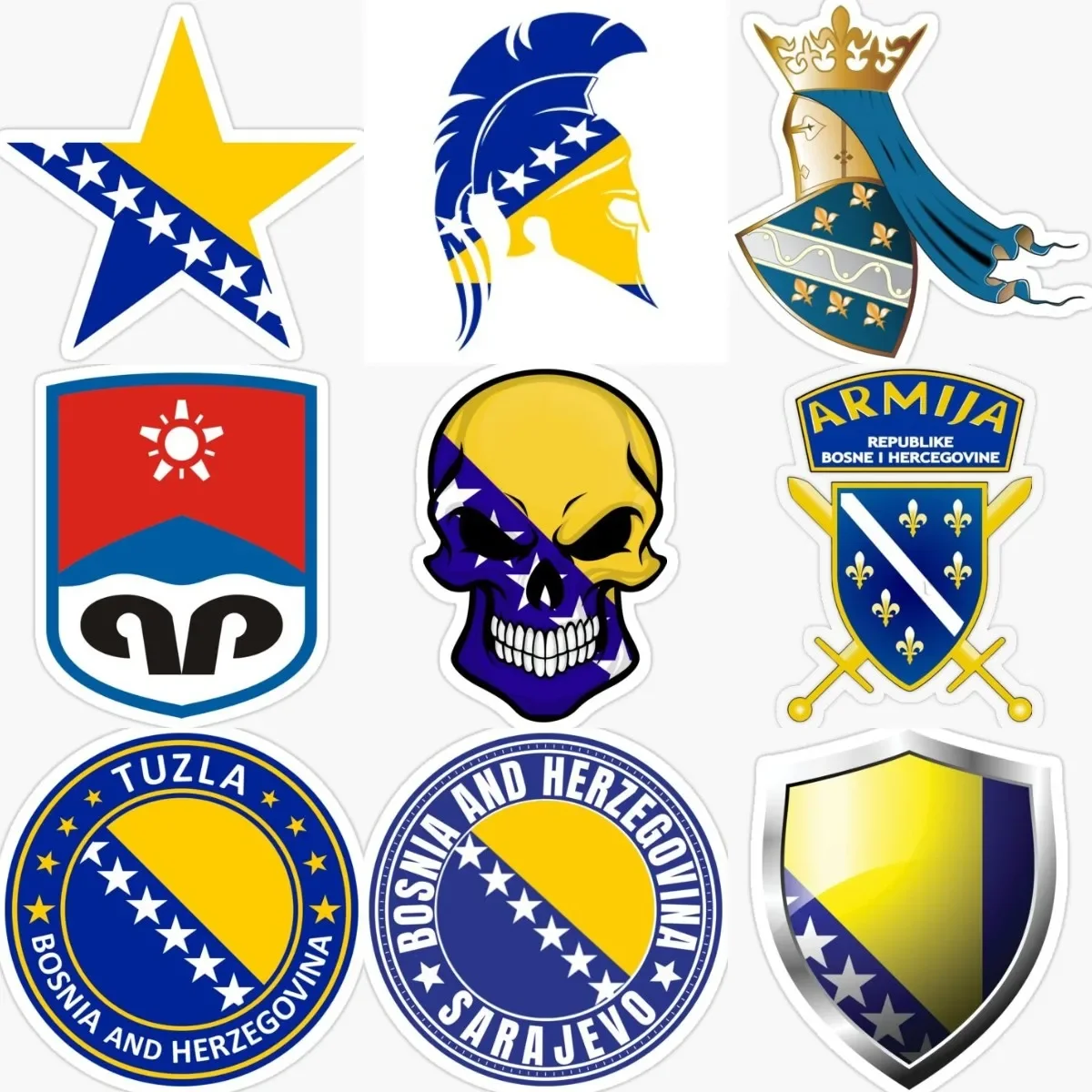 

Herzegovina BIH Flag Map National Emblem Stickers Laptop Racing Motorcycle Camper Bumper Car Truck Bicycle Wall Table PVC Decal