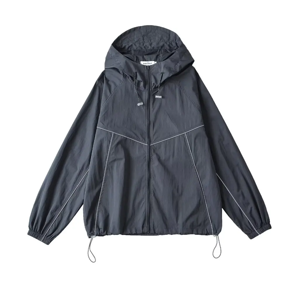 Women's Casual Loose Slim Hooded Coat Autumn Fashion All-match Outdoor Sun Protection European American Style Top