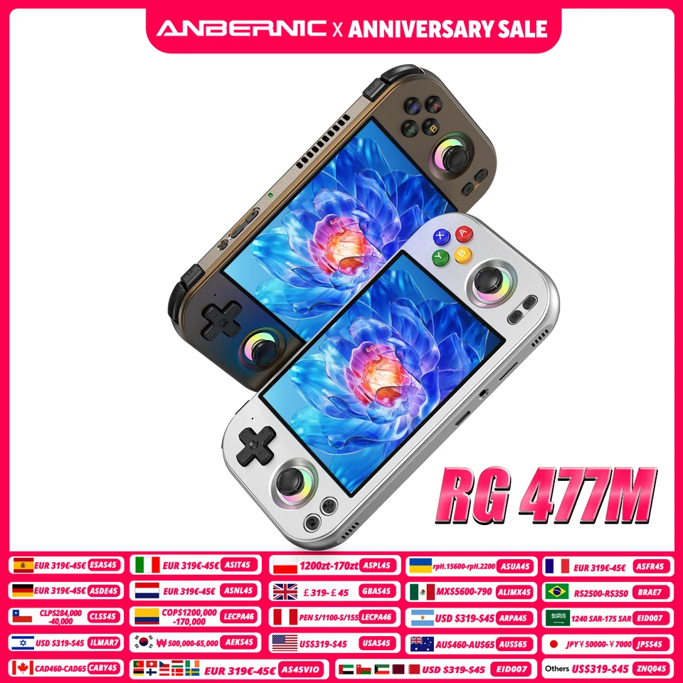 ANBERNIC RG477M Retro Handheld Game Console 4.7-inch LTPS 64 Bit