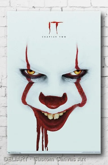 

IT: CHAPTER 2 - SMILE ONE SHEET Canvas Poster Custom Size Available Room Decoration Home Decor Wall Art
