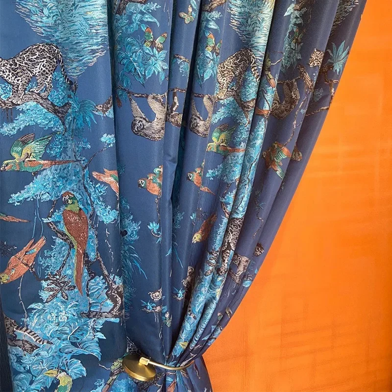 

American Retro European Embroidered Luxury Curtains for Living Room Bedroom Dining Fabric Blackout Elegant Window Tulle Decor