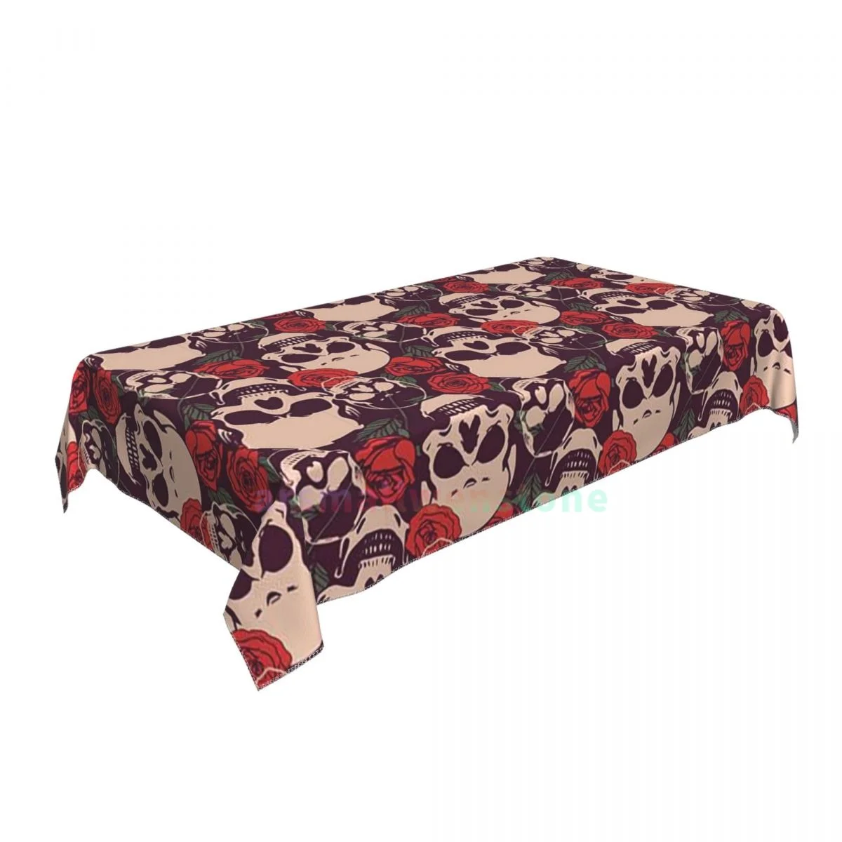 Scary Retro Skull Rectangle Tablecloth Party Decoration Waterproof Dining Table Tablecloths Kitchen Home Decoration