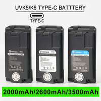 Walkie Talkie UV-K5 UV-K6 Upgrad Battery Support TYPE-C Charging for QuanSheng UVK5 UVK6 Portable Two Way Radios 2000/2600/3500