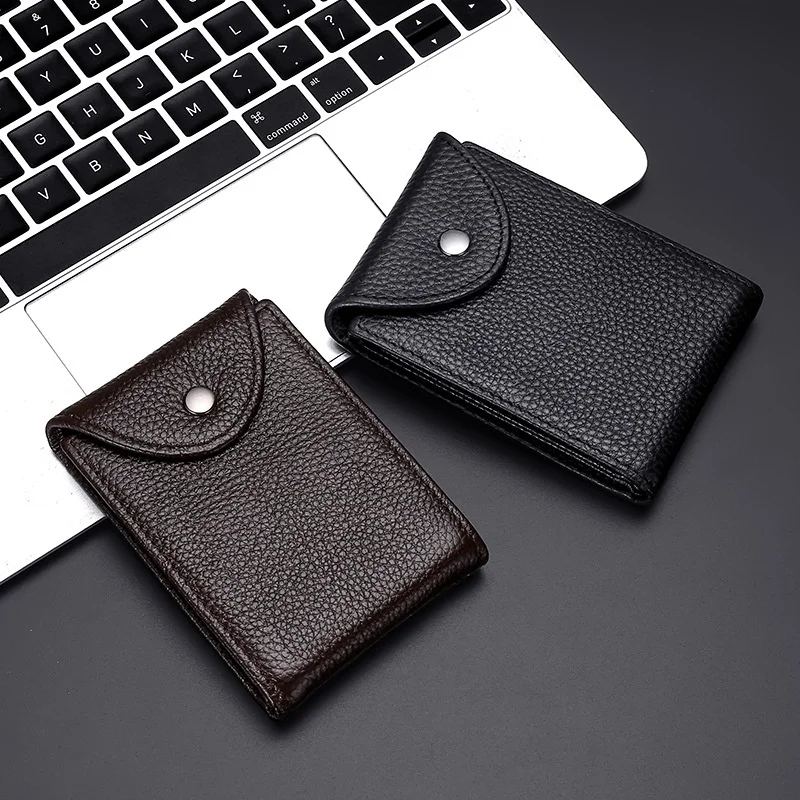 PU Men's Multi-function Card Holder with Snap Large Capacity Driver's License Holder Multi-card Slot Open Credit Card Wallet