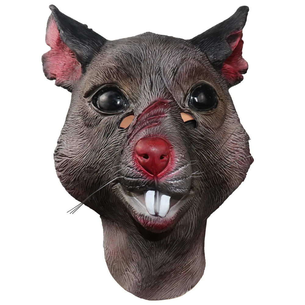 Disfraz de maestro Splinter para hombre, casco de látex para Cosplay, fiesta del Zoo, Animal de terror, cara completa, utilería, máscara de ratón de dibujos animados para Halloween