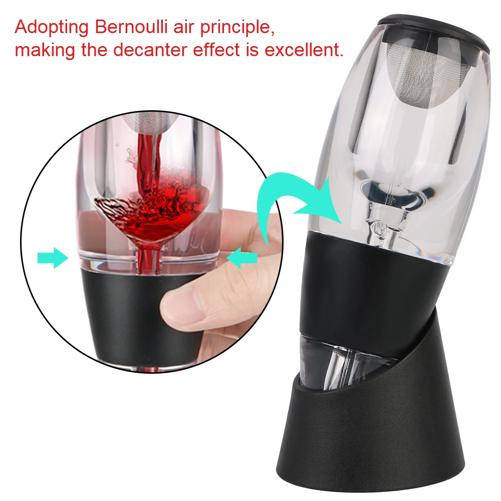Red Wine Whisky Aerator Dispenser Professional For Bar Party Kitchen Wine Decanter Pourer With Filter and Base Quick Sobering