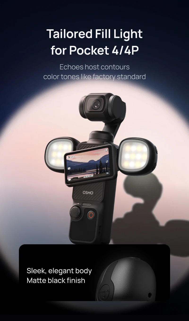 TELESIN Magnetisches Mini-Schnellwechsel-Fülllicht Selfie-Licht für DJI OSMO Pocket 4 4p Mini Schnellwechsel Tragbares Fülllicht – Detail 3