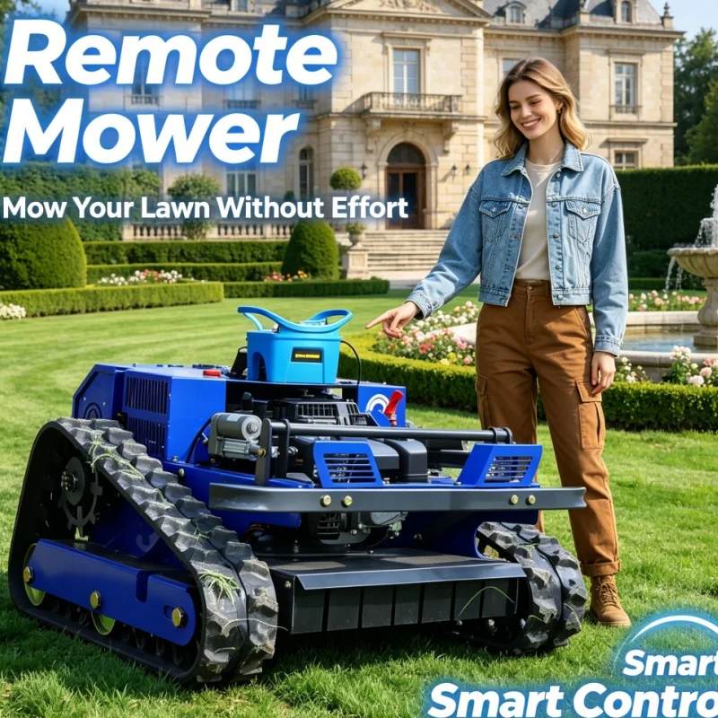 Customized Remote Control Lawn Mower, gentle trimming equipment for surrounding lawns of flower planting bases