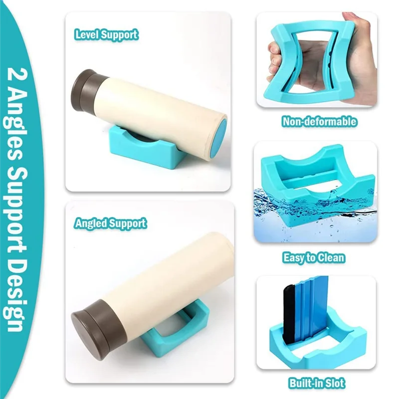 

L74A Нескользящая силиконовая подставка для чашки для изготовления небольшого держателя стакана со встроенным слотом и скребком для наклейки с войлочным краем