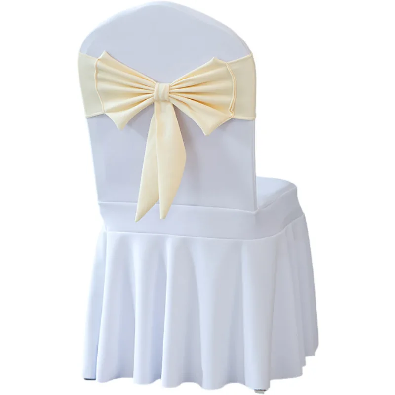 Bruiloft decoratie spandex stoel sjerp met kant-en-klare vlinderdas knoop, ideaal voor banket verjaardag verjaardagsfeestje evenementen vakantie
