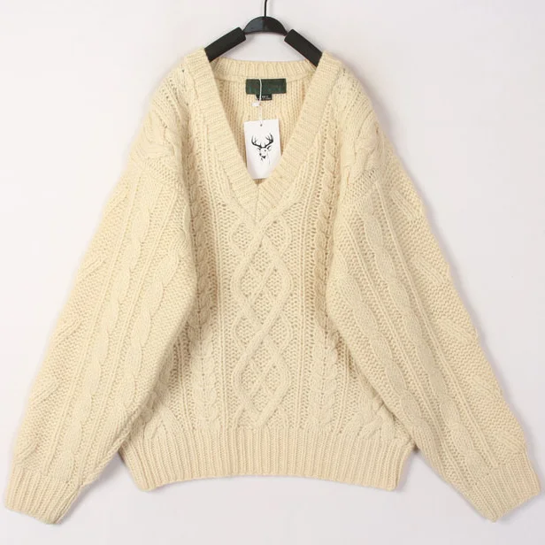 

Винтажный осенне-зимний белый 3D-вязаный кардиган из шерсти бин-вул, свободный крой, утолщенный, женский, эксклюзивно онлайн