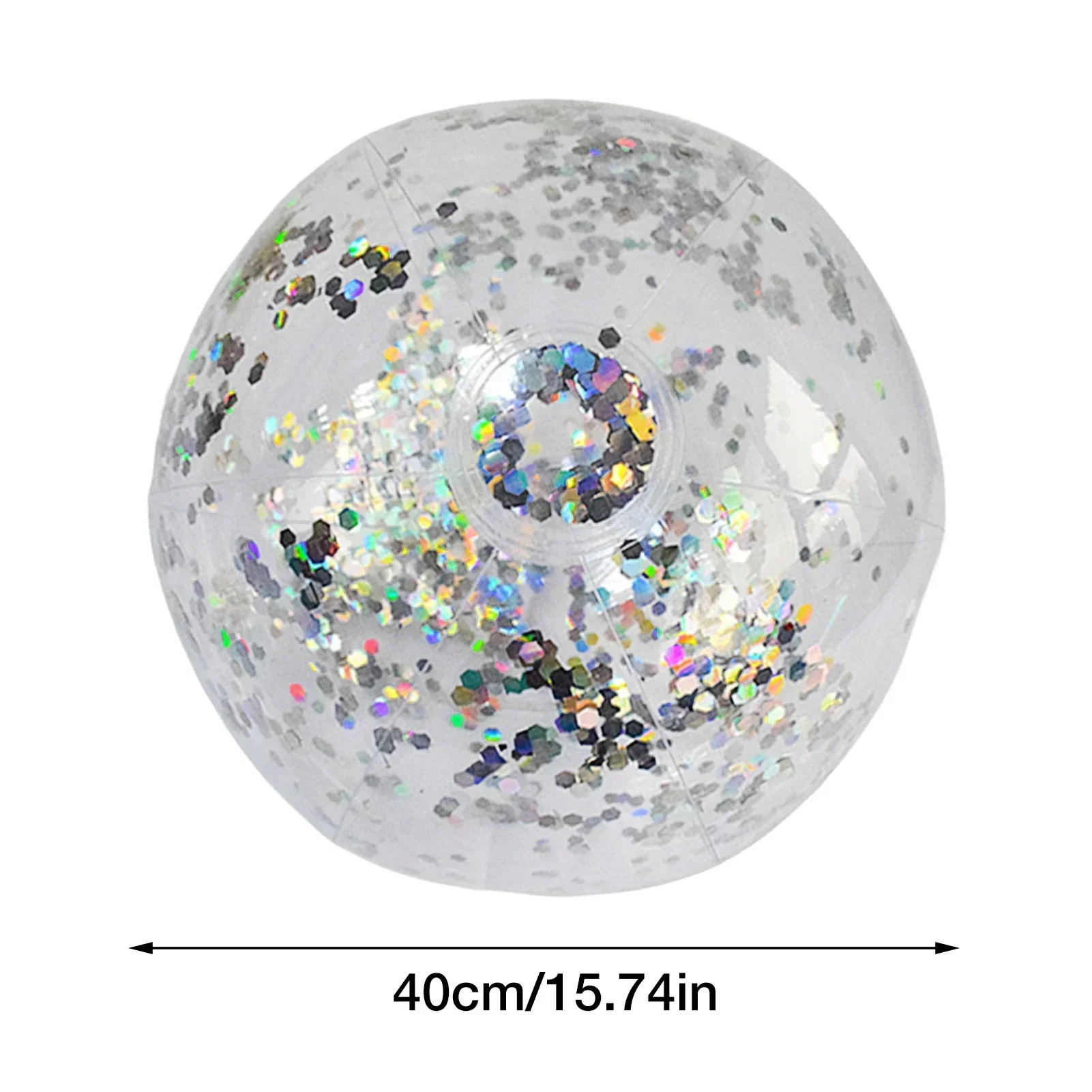 40cm Inflatable Glitter Beach Ball Summer Water Play Sequin Balls Outdoor Swimming Pools Party Toys for Kids Adults Water Sports