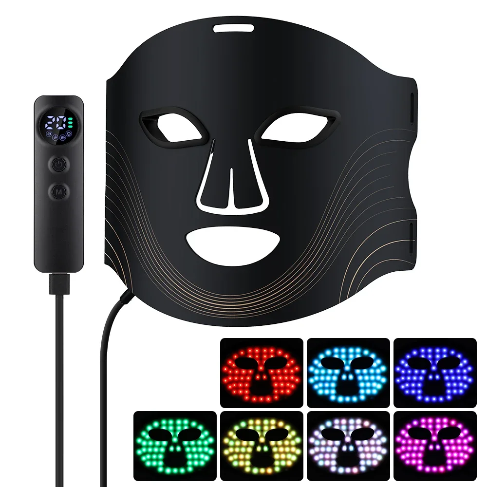 180 Lights Silicone Led Facial Masks 7 Colors Face  Red Light Therapy Mask