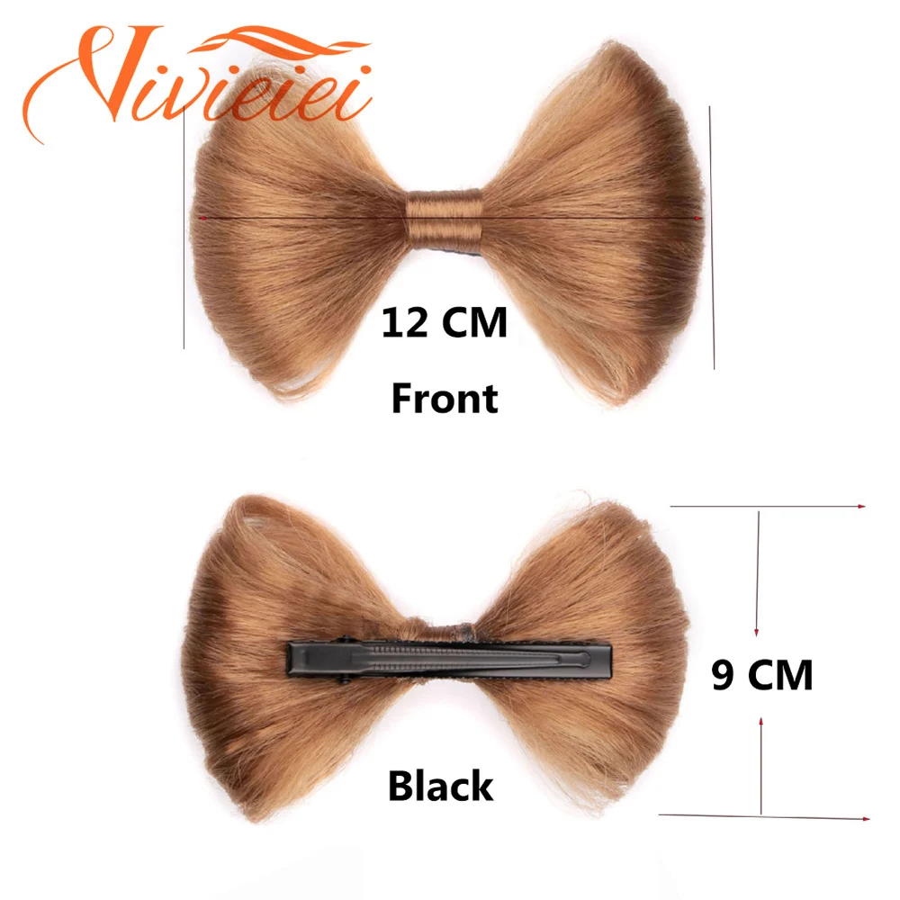 Synthetic Claw Clip Bowknot Hair Bun Extension Brown Blonde Heat Resistant Hair Bun Hair Accessories Suitable For Women\'s Daily