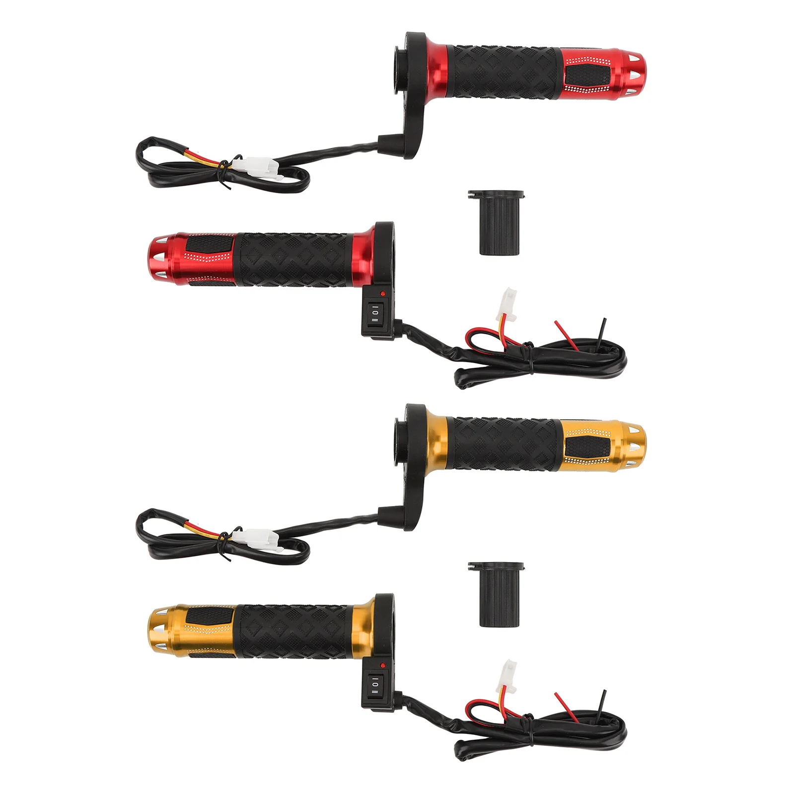 

Motorcycle Heated Hand Grip 1 Pair Aluminum Alloy ABS Non Slip Handlebar Heated Grip Removable Throttle Slot 12V for 22mm Tube