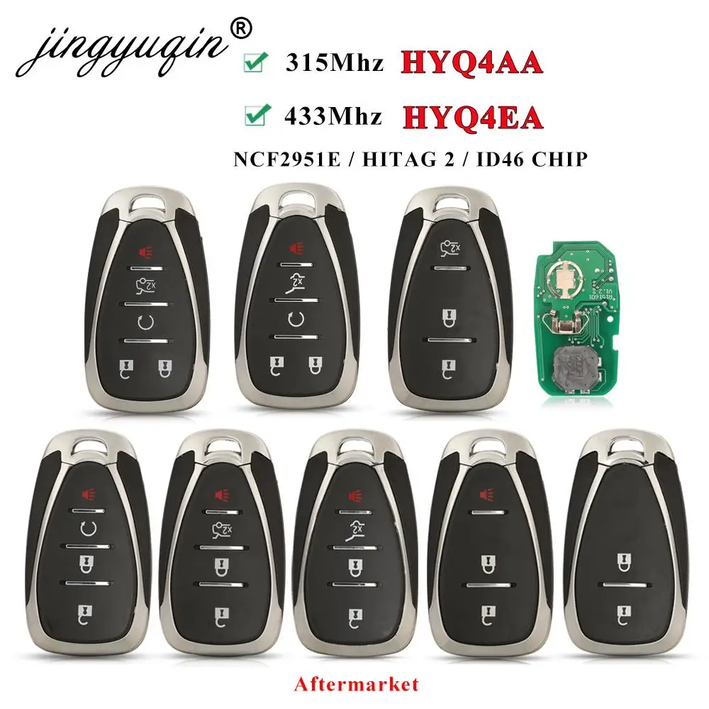 jingyuqin 315/433MHz HYQ4AA/EA Smart Remote Car Key for Chevrolet Volt Blazer Traverse Camaro Cruze Malibu Sonic Equinox Spark