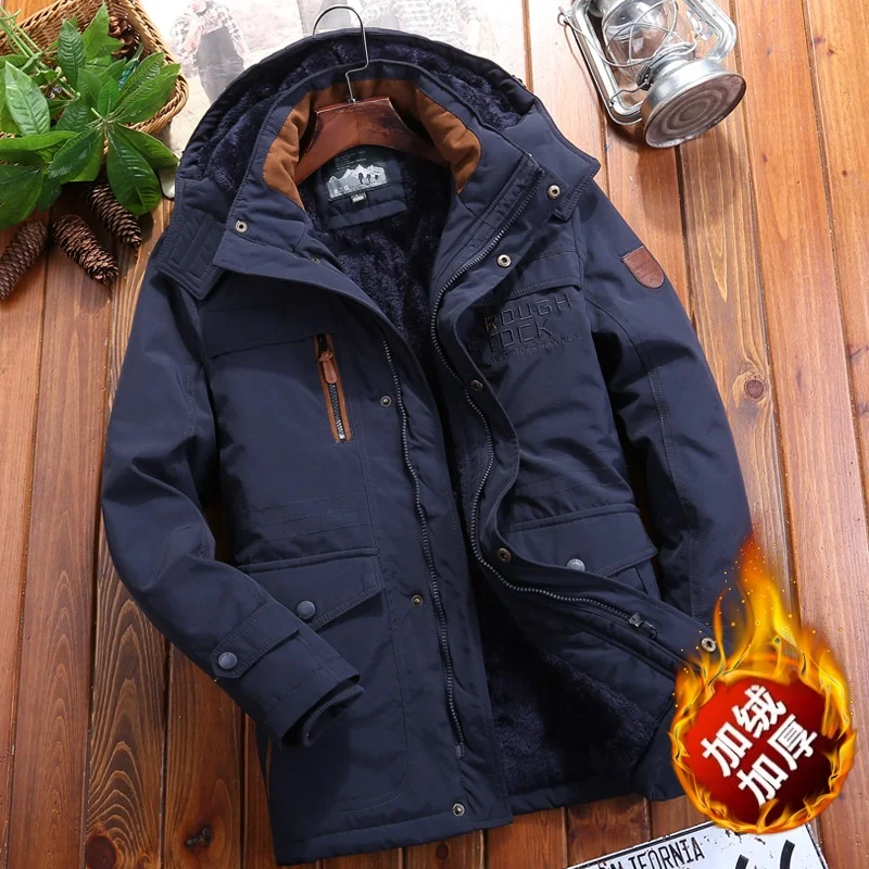 

Утепленная хлопковая куртка для активного отдыха, мужская зимняя куртка для горного туризма, с длинными рукавами, со съемным капюшоном, модная городская модель