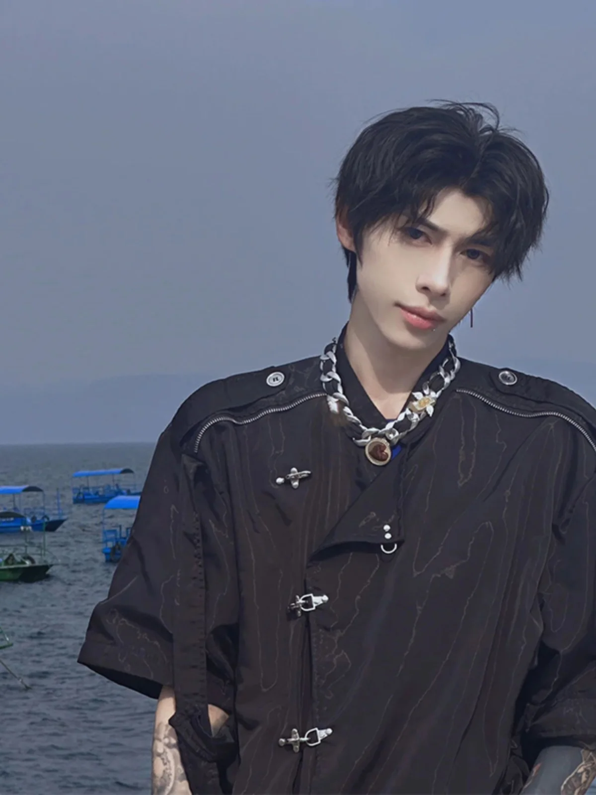 

Новая мужская летняя рубашка с коротким рукавом и мягкими вставками на плечах, с эффектом жидкого блеска, модный бренд Haome, повседневная.