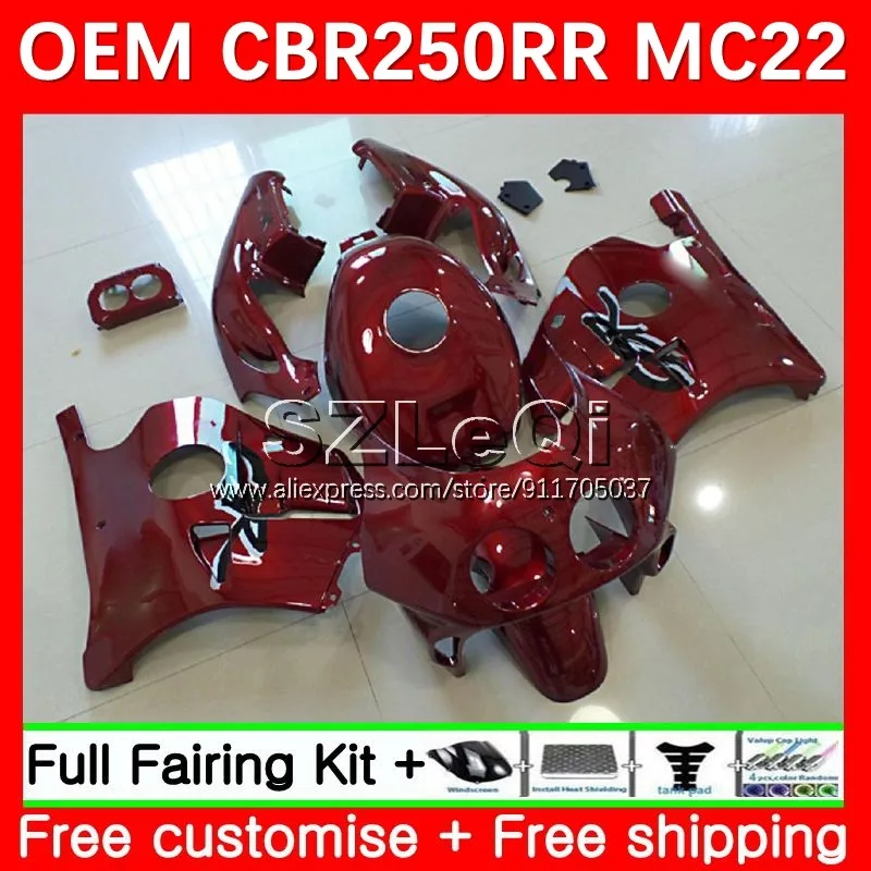 Injection For HONDA CBR250 CBR 250 RR CC 250RR 27No.24 Wine red CBR250RR 90 91 92 93 94 MC22 1995 1996 1997 1998 1999 Fairing