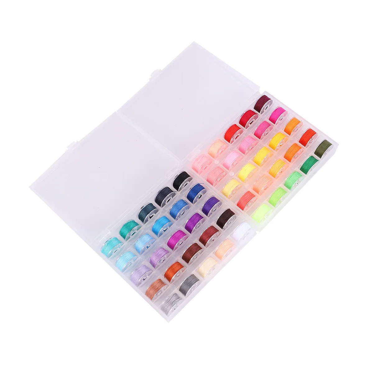 

1Set 56 Colors Sewing Machine Bobbins Spools Assorted Thread Storage Box 25 Grids Transparent Organizer Household Accessories