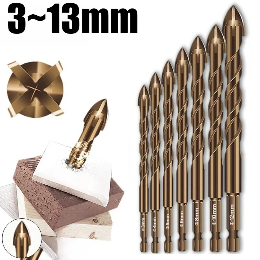 3mm~12mm Masonry Concrete Drill Bits For Glass Ceramic Tile Brick Plastic Wood Mason Hard Alloy Wall Hole Opener Hex Shank