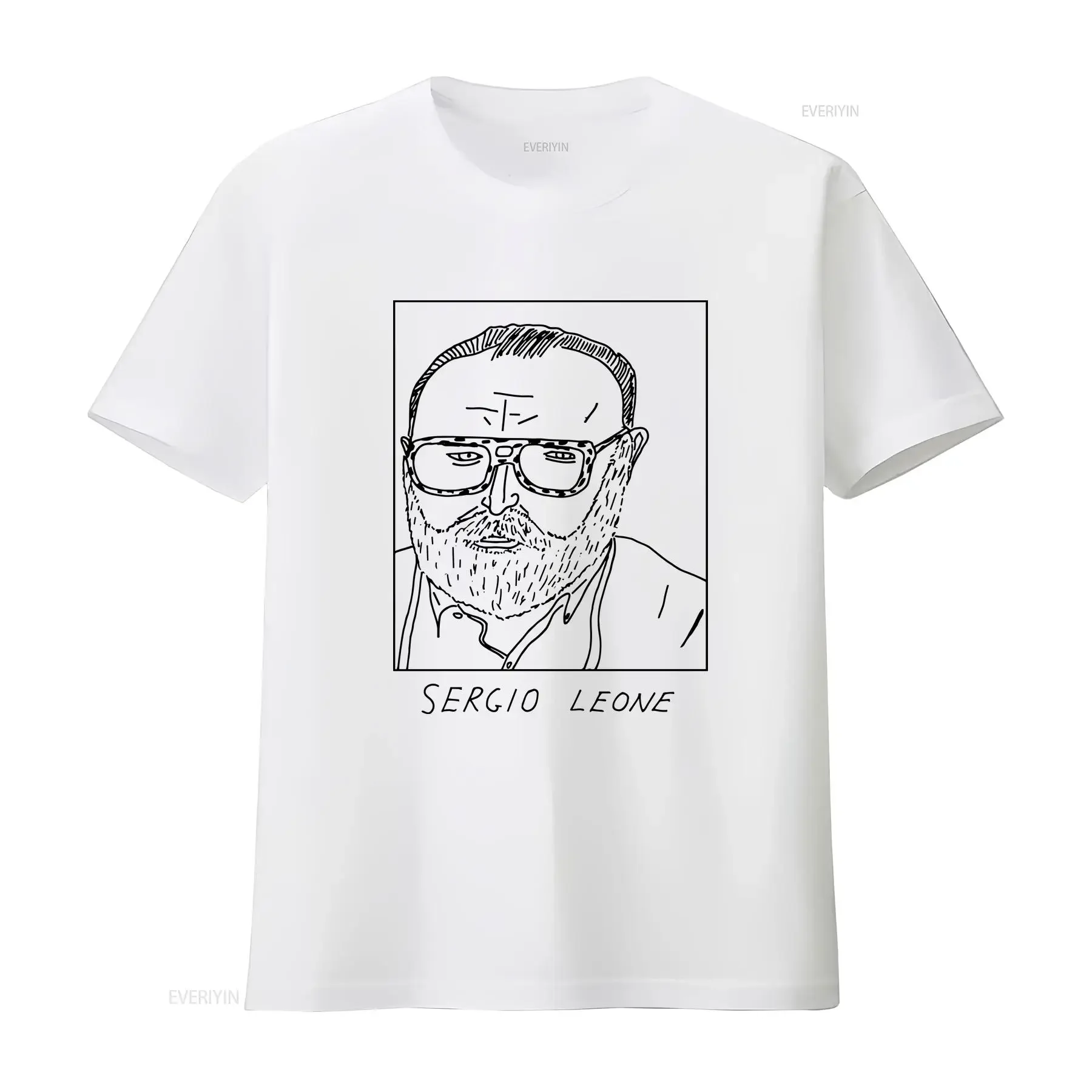 Badly Drawn Celebrities Sergio Leone T Shirt FREE Worldwide Delivery vintage Washed Soft designer clothes Casual fashion Unisex