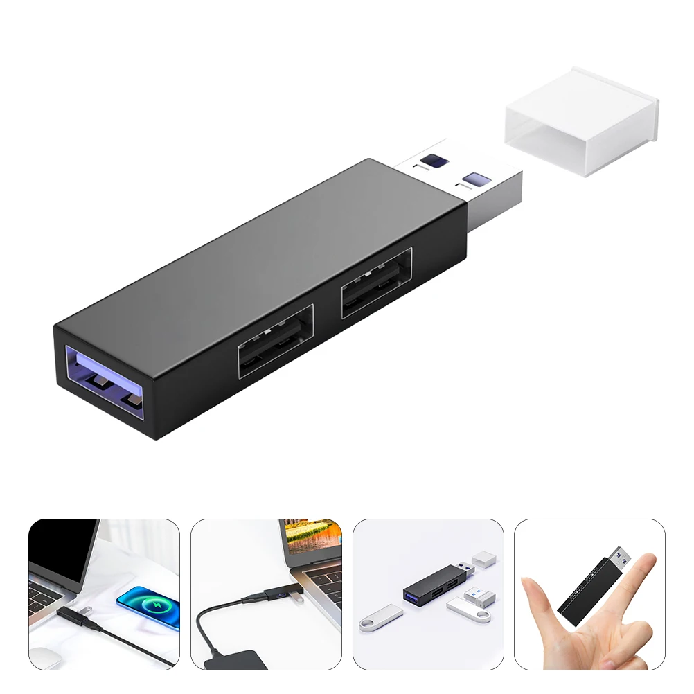 

3 Port USB Hub Data Splitter Portable Multi-Function Expansion Adapter for Laptop Desktop Compatible with USB Devices High Speed
