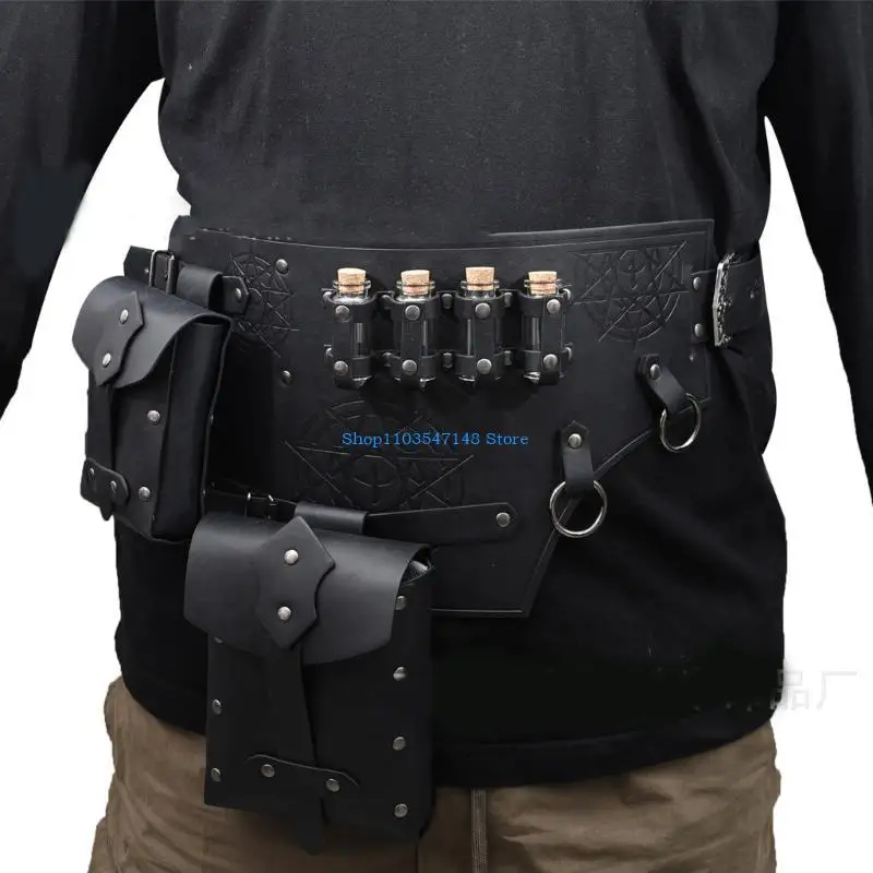 P88B Larp Belt Brown Alchemist Belt Cosplay Industrial Age Cosplay for Costume