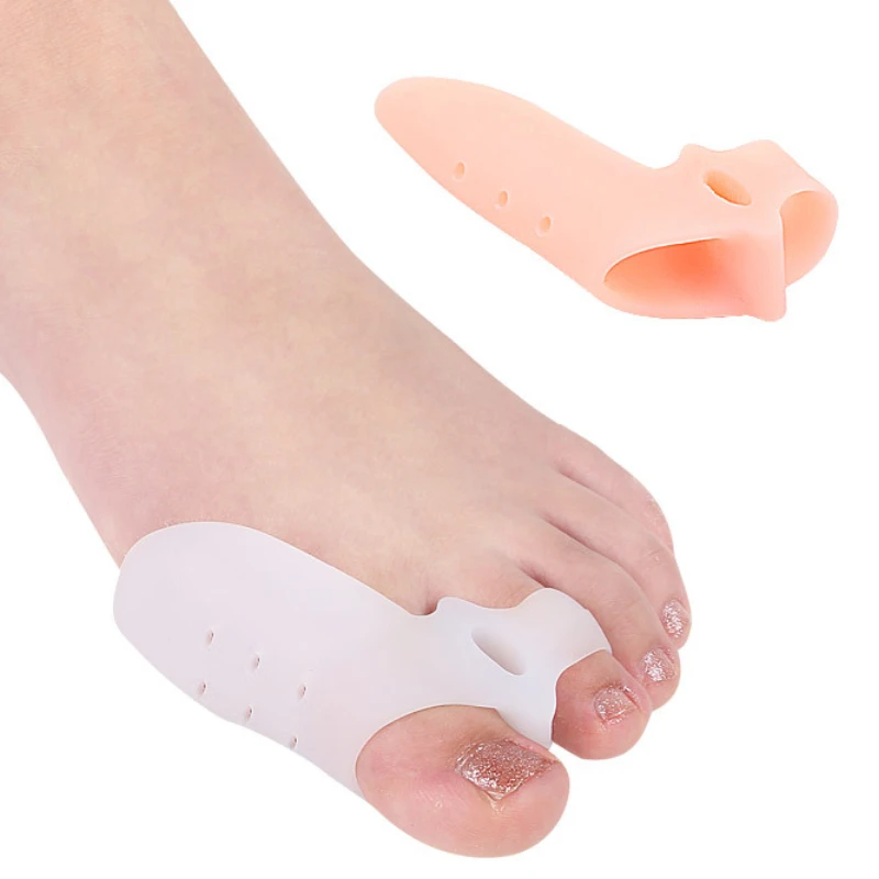 1Pair Overlapping Toe Gel Orthosis Splitter Protector Hallux Valgus Corrector Hammer Feet Care Silicone Separators Straightener