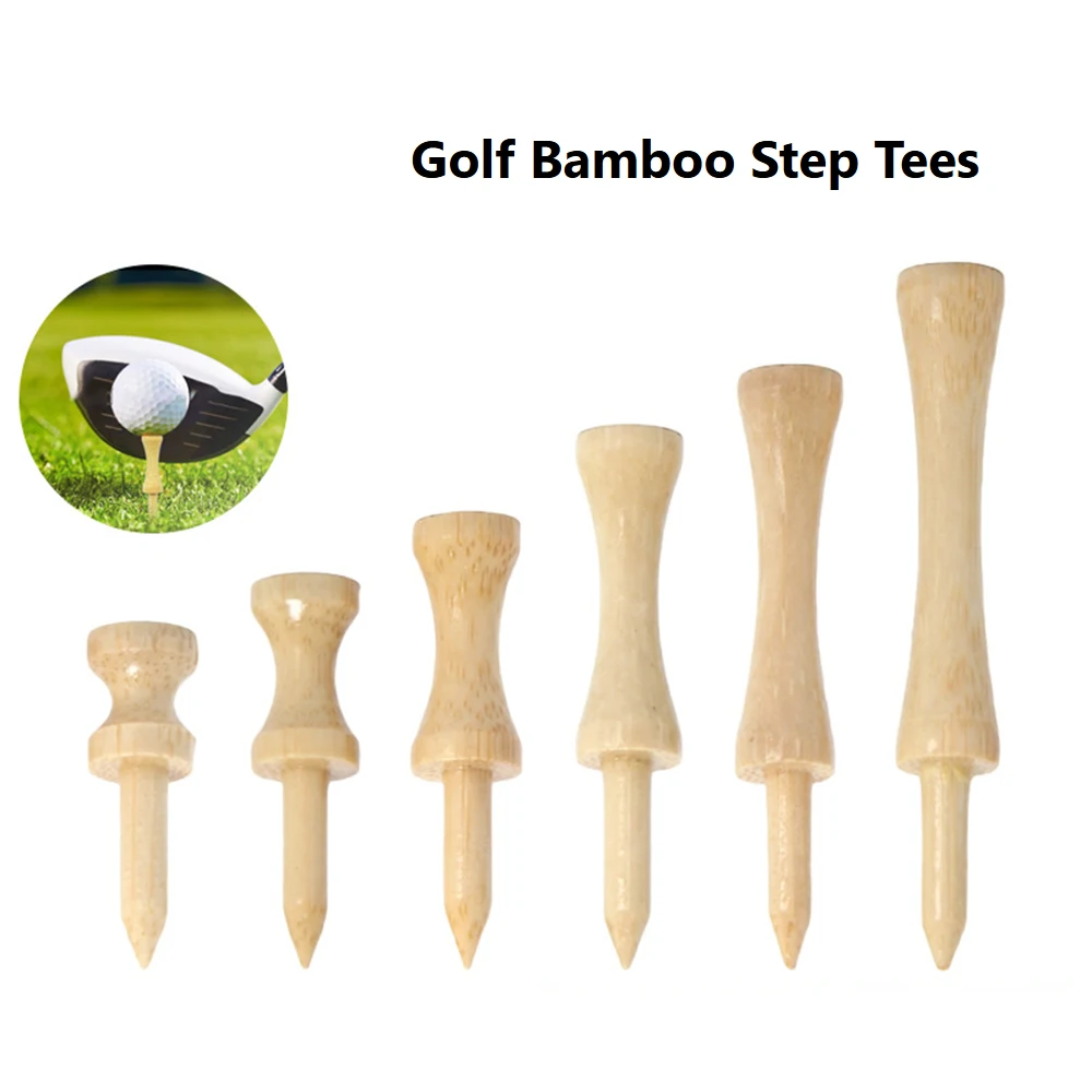 

Golf Tees Bamboo Tees 50Pcs Friendly Biodegradable 32/38/45/51/56/70mm Wide Cup Base Adjustable Depth More Durable and Stable