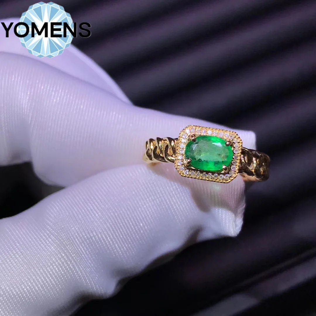 Sterling silver 925 emerald ring female ring female send free gem luxury brand replica 925 silver jewelry with certificate.